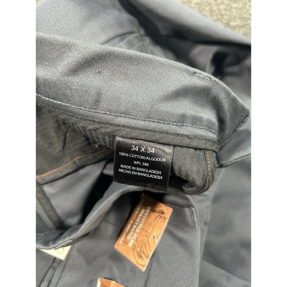 New Haggar Pants Men's 34x34 Gray Look Sharp Khaki Pleated‎ Cuffed Office Dress - Picture 7 of 7